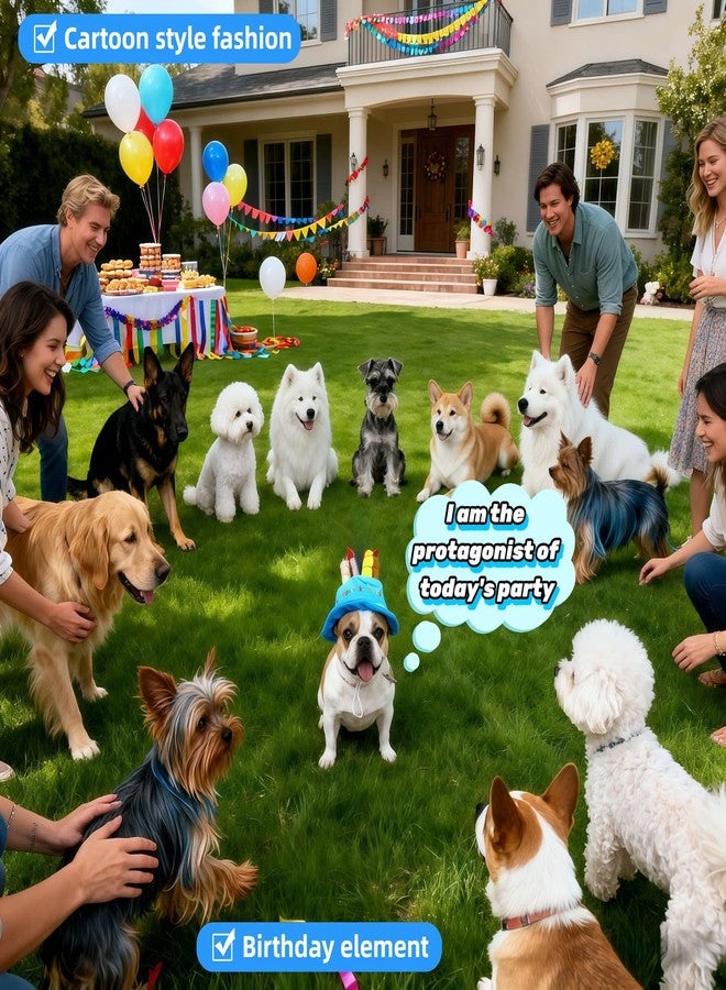 RyanDesign Pet Birthday Hat with Sound Generator, Blue Plush Cake Design with 5 Candles, Adjustable Party Hat for Dogs and Cats, 7.09 x 3.54 x 2.56Inch（Blue） - Image 4